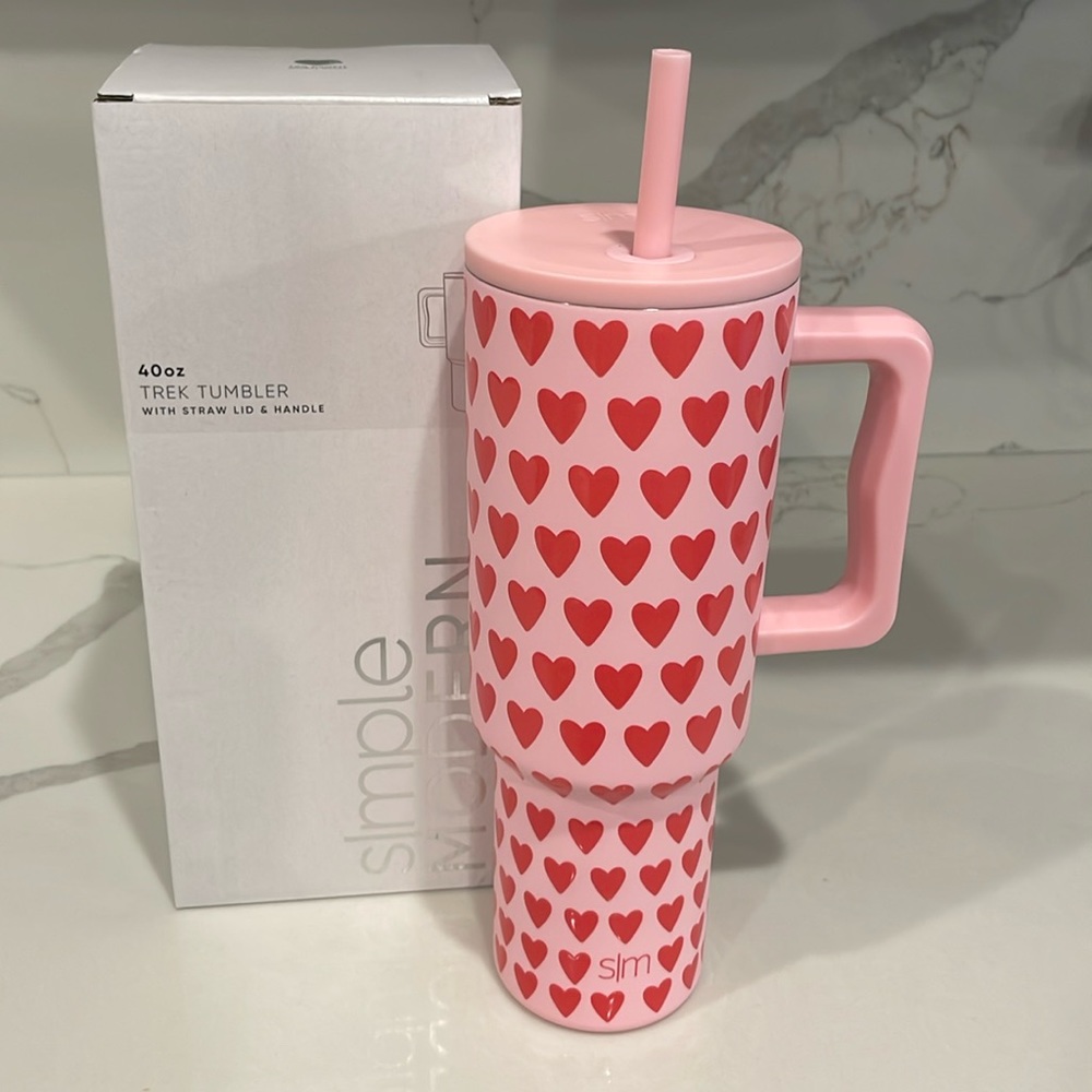 Simple Modern - SWEETHEART ♥️ Pink and Red 40oz Trek Tumbler - NWT!